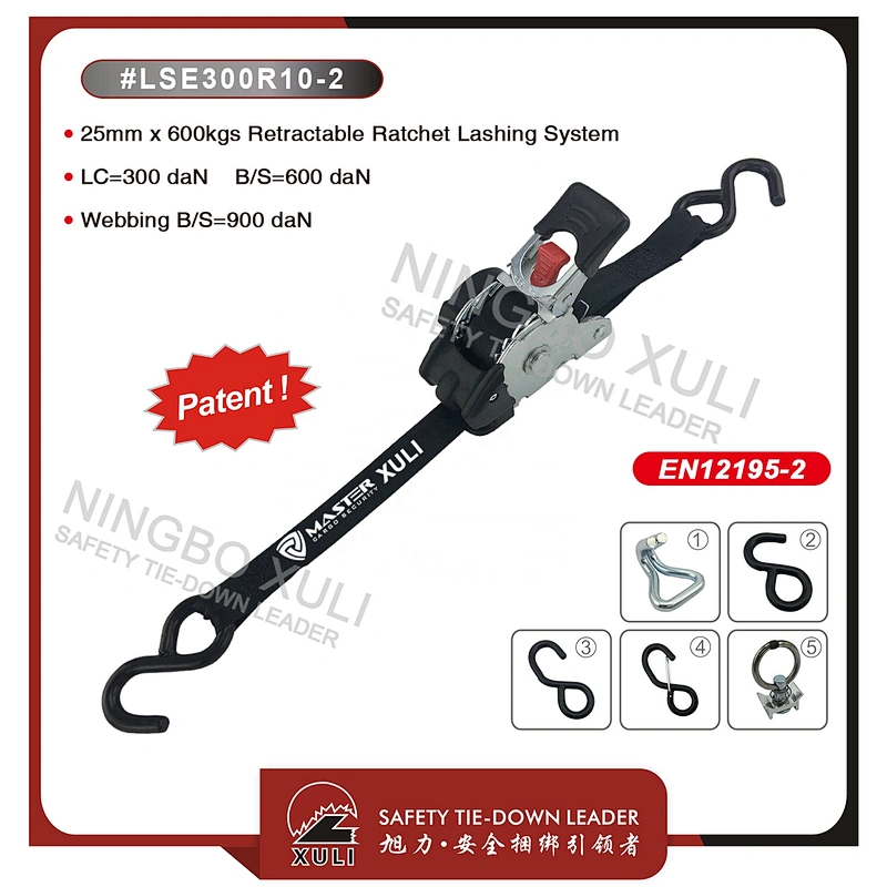 quickloader Retractable boat transom Ratchet Lashing strap