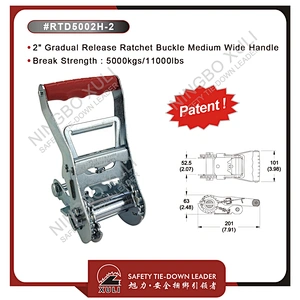 50mmx5000kgs Patent Gradual Release Ratchet Buckle Medium Wide Handle for Cargo Lashing RTD5002H-2