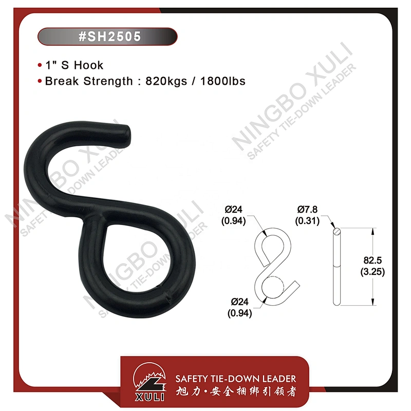 25mmx820kgs S Hook for Cargo Lashing