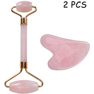Natural rose quartz jade roller Massage Tools face massage tools double head jade roller