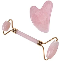 Natural rose quartz jade roller Massage Tools face massage tools double head jade roller