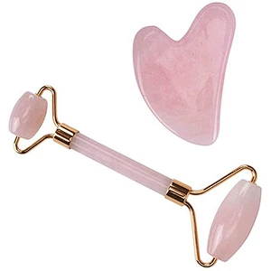 Natural rose quartz jade roller Massage Tools face massage tools double head jade roller