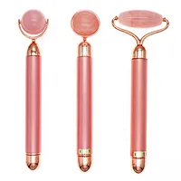 OEM Heating Beauty Bar Light Germanium Amethyst Vibrating Facial Massager Gold Heat Electric Jade Vibrating Face Roller