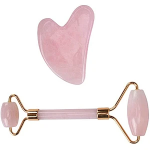 Natural rose quartz jade roller Massage Tools face massage tools double head jade roller