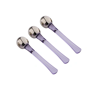 New Mini Metal Eye Cream Stick Plastic ABS Handle with Metal Ball Spatula Facial Massage Spoon