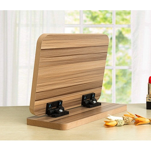 90 Degree Simple Folding Rectangle Oval Makeup Wooden Mirror