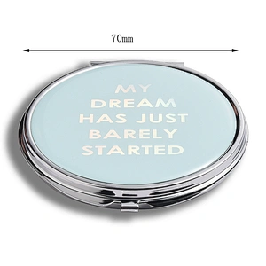 Fashion cosmetic metal mirror with epoxy sticker for custom desgin