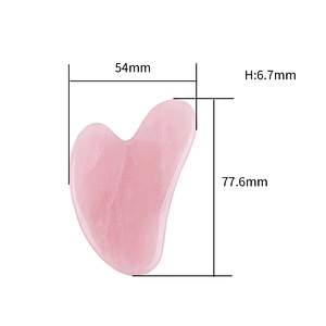 Custom Logo Heart Shaped Gua Sha Guasha Board Pink Rose Quartz Jade Stone Scraping Massage Tool