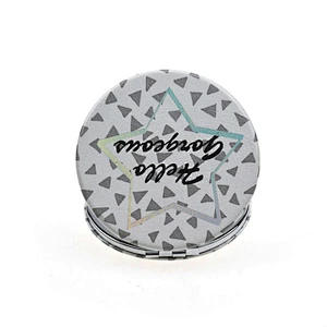 factory supply double-sided pu leather cosmetic makeup compact mirror for promotionall gift