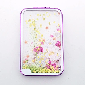 Square purple plastic custom wholesale cosmetic mirror