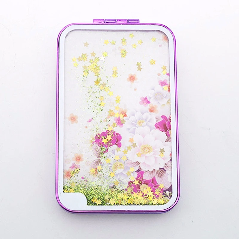 Square purple plastic custom wholesale cosmetic mirror
