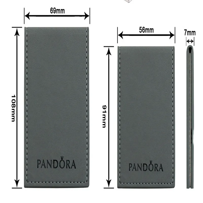 Export To Japan PU leather stainless steel folding mirror hd desktop leather folding mirror custom