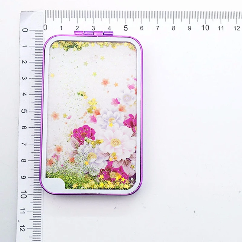 Square purple plastic custom wholesale cosmetic mirror