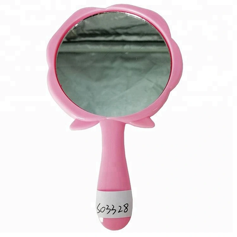 wholesale custom beauty product single rose shape makeup hand held mirror