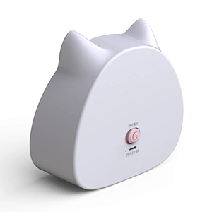 mobile hand travel cartoon pig USB rechargeable mini air cooling fan LED make up mirror