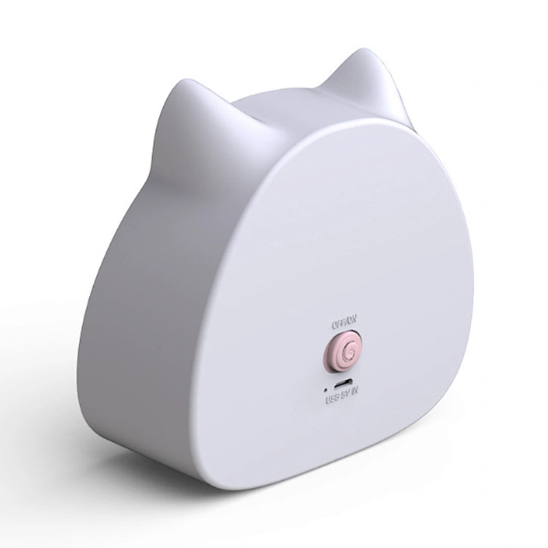mobile hand travel cartoon pig USB rechargeable mini air cooling fan LED make up mirror