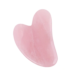 Custom Logo Heart Shaped Gua Sha Guasha Board Pink Rose Quartz Jade Stone Scraping Massage Tool
