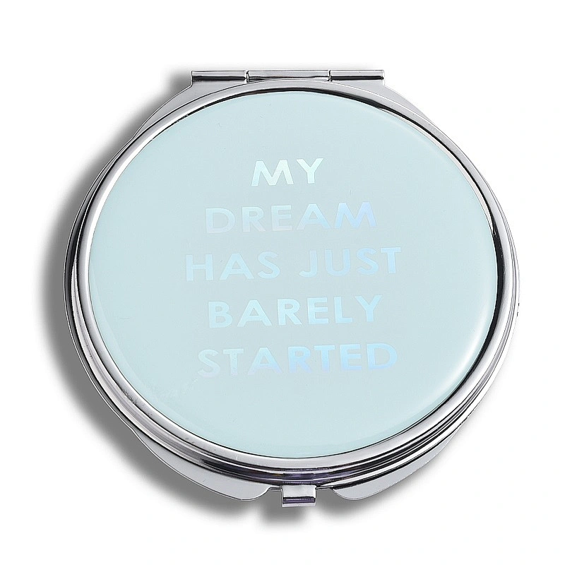Fashion cosmetic metal mirror with epoxy sticker for custom desgin