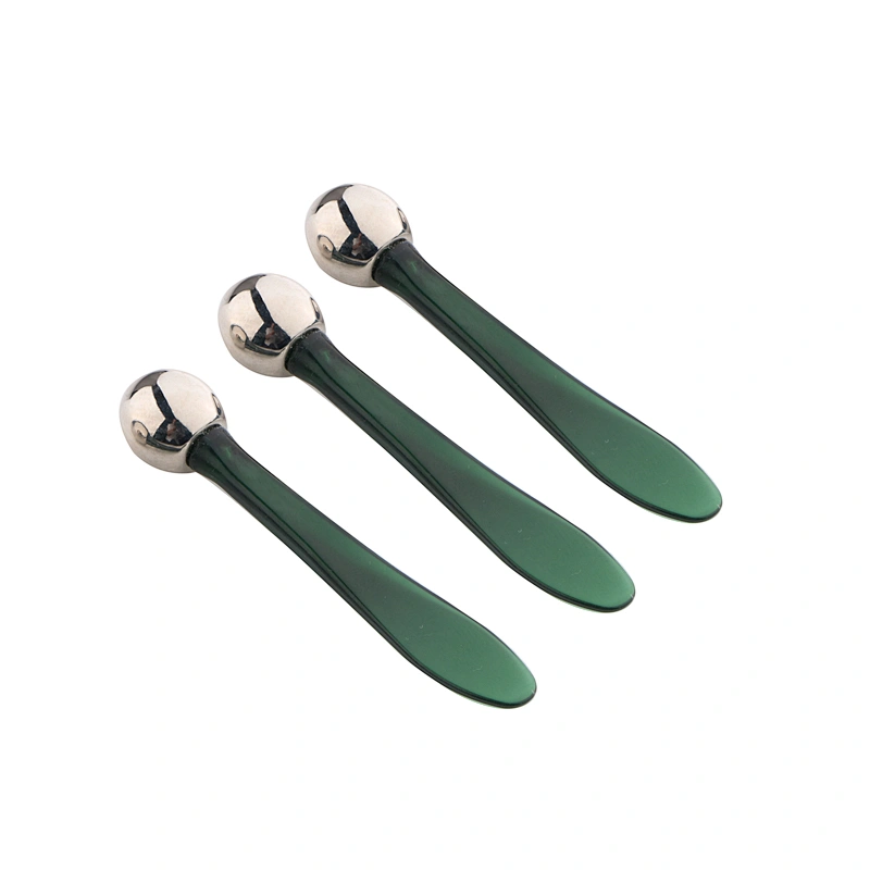New Mini Metal Eye Cream Stick Plastic ABS Handle with Metal Ball Spatula Facial Massage Spoon