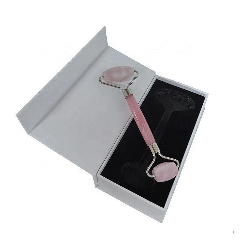 100% Natural Quartz Roller Beauty Rose Pink Jade Slimming Beauty Machine Facial Massager Roller for Face