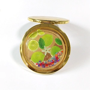 custom logo round glitter makeup mirror with Sedex factory audit