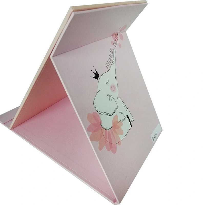 china factory custom pink paper frame square 3 folding mirror