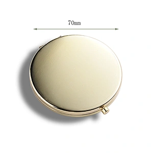 Private Label Glass Diamond Cute Unique Crystal Gold Golden Cosmetic Pocket  Mirrors