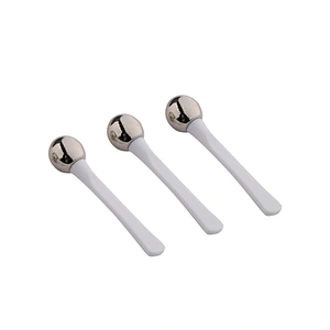 New Mini Metal Eye Cream Stick Plastic ABS Handle with Metal Ball Spatula Facial Massage Spoon