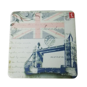 China suppliers customized square leather plastic frame pocket mirror
