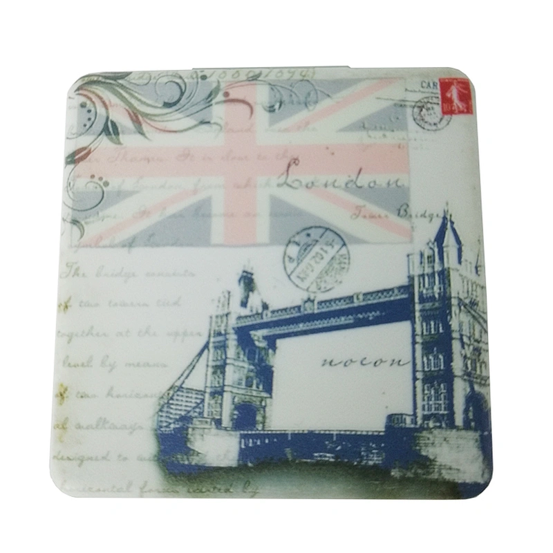China suppliers customized square leather plastic frame pocket mirror