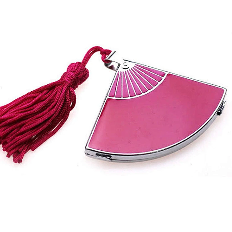 Lady gifts fan-shaped mirror cosmetic compact handheld mirror with customized design