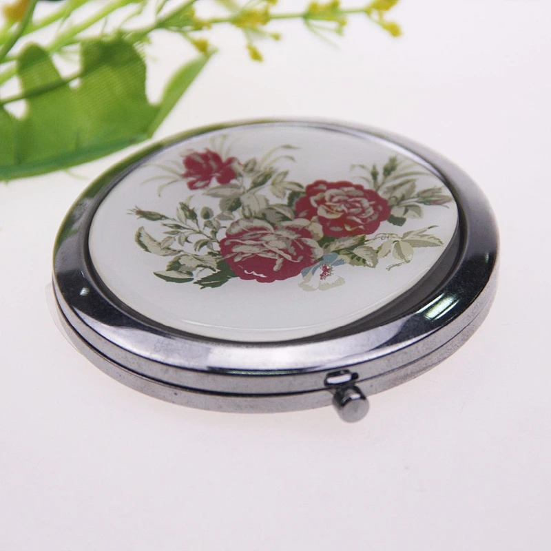 Chinese wind roses circular wholesale girl makeup mirror