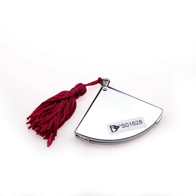 Lady gifts fan-shaped mirror cosmetic compact handheld mirror with customized design
