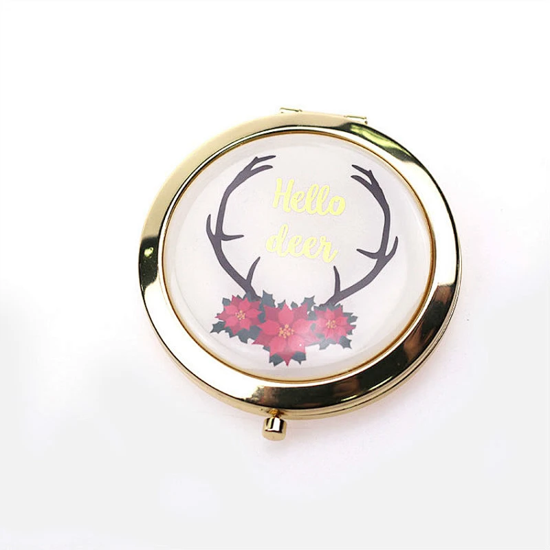 promotional gifts round shape magnifying pocket cosmetic makeup mirror
