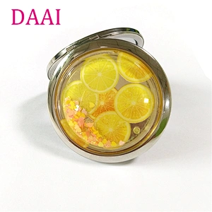 Wholesales round glitter chrome cosmetic mirror with TUV factory audit
