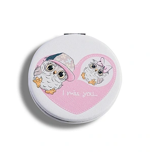 2020 new arrived metal customized pu leather round stylish pocket mirror