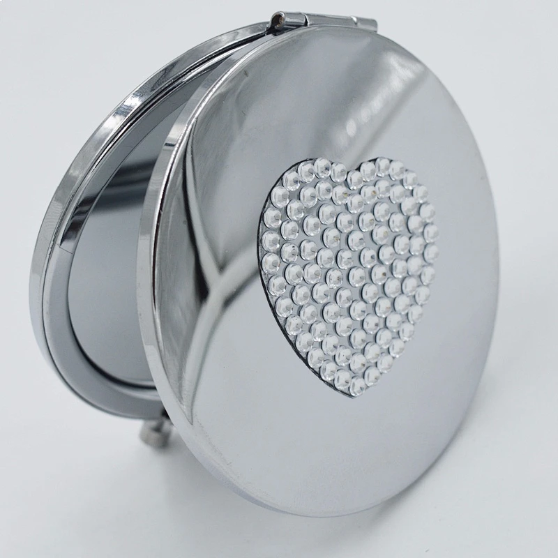Circular stainless iron set auger business gifts customized portable cosmetic mirror