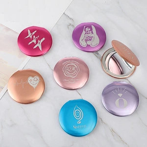 Private Label Glass Diamond Cute Unique Crystal Gold Golden Cosmetic Pocket  Mirrors