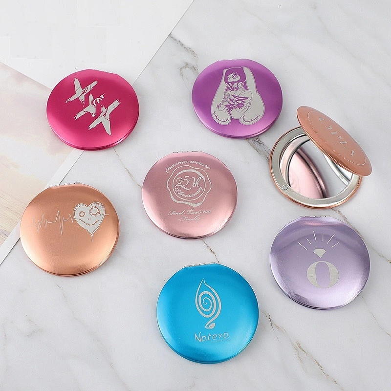 Private Label Glass Diamond Cute Unique Crystal Gold Golden Cosmetic Pocket  Mirrors