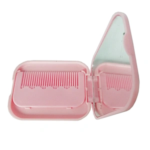 custom pink hello kitty handheld plastic mirror and comb sets for Christmas and New Year's gift