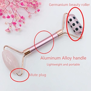 Hot sale beauty Derma skin care stone mini rose quartz facial massage germanium jade roller for face