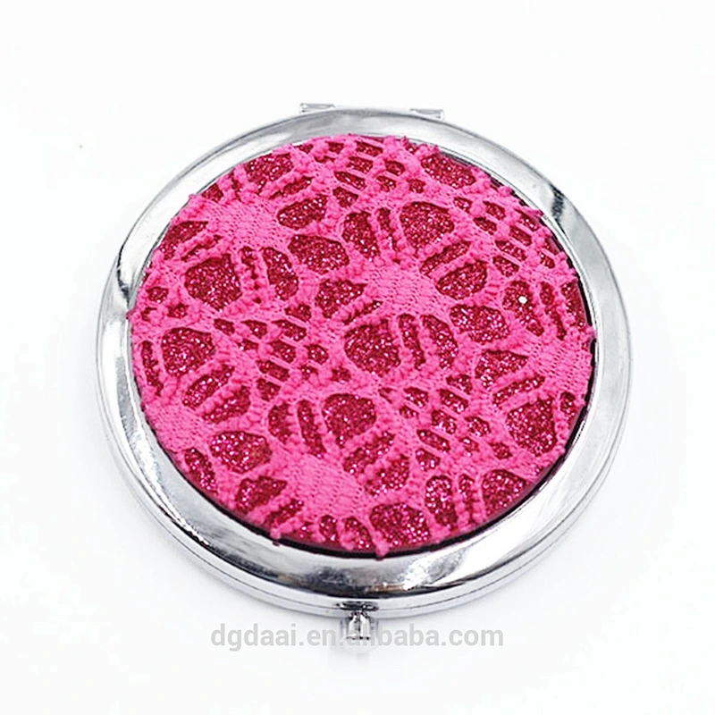 Pocket metal top grade round custom promotional gifts wholesale bling compact mirror hand pocket mirror