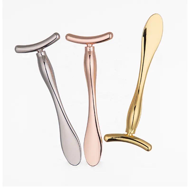 T Shape Golden Beauty Bar Eye Cream Face Massage Stick Instant Face Lift spatula