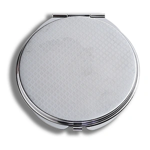 Fashion cosmetic metal mirror with epoxy sticker for custom desgin