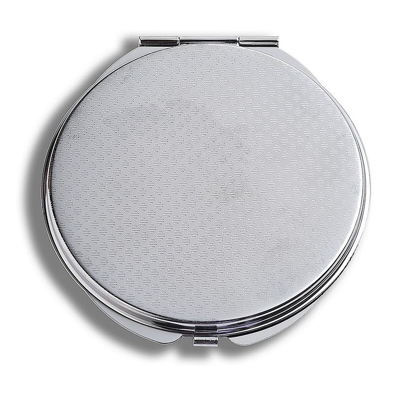 Fashion cosmetic metal mirror with epoxy sticker for custom desgin