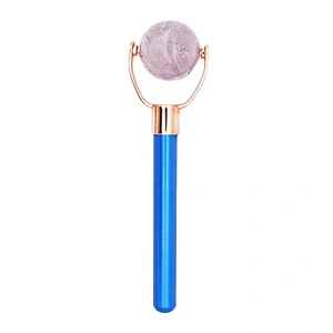 Wholesale  Custom logo Mini Eye Care Rose Quartz Nephrite Anti Aging Facial Natural Roll Ball Jade Roller