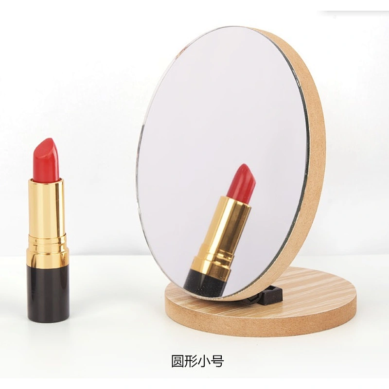Handle mirror health Mini wooden make up mirror
