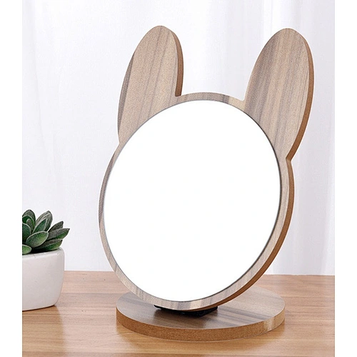 Modern Style Desktop Red wood Mdf Cheap Makeup Cosmetic Mirrors