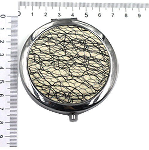 mother day souvenir custom fabric round double sided pocket vanity mirror.jpg