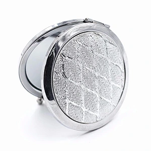 Round silver cloth business gifts wholesale custom cosmetic mirror